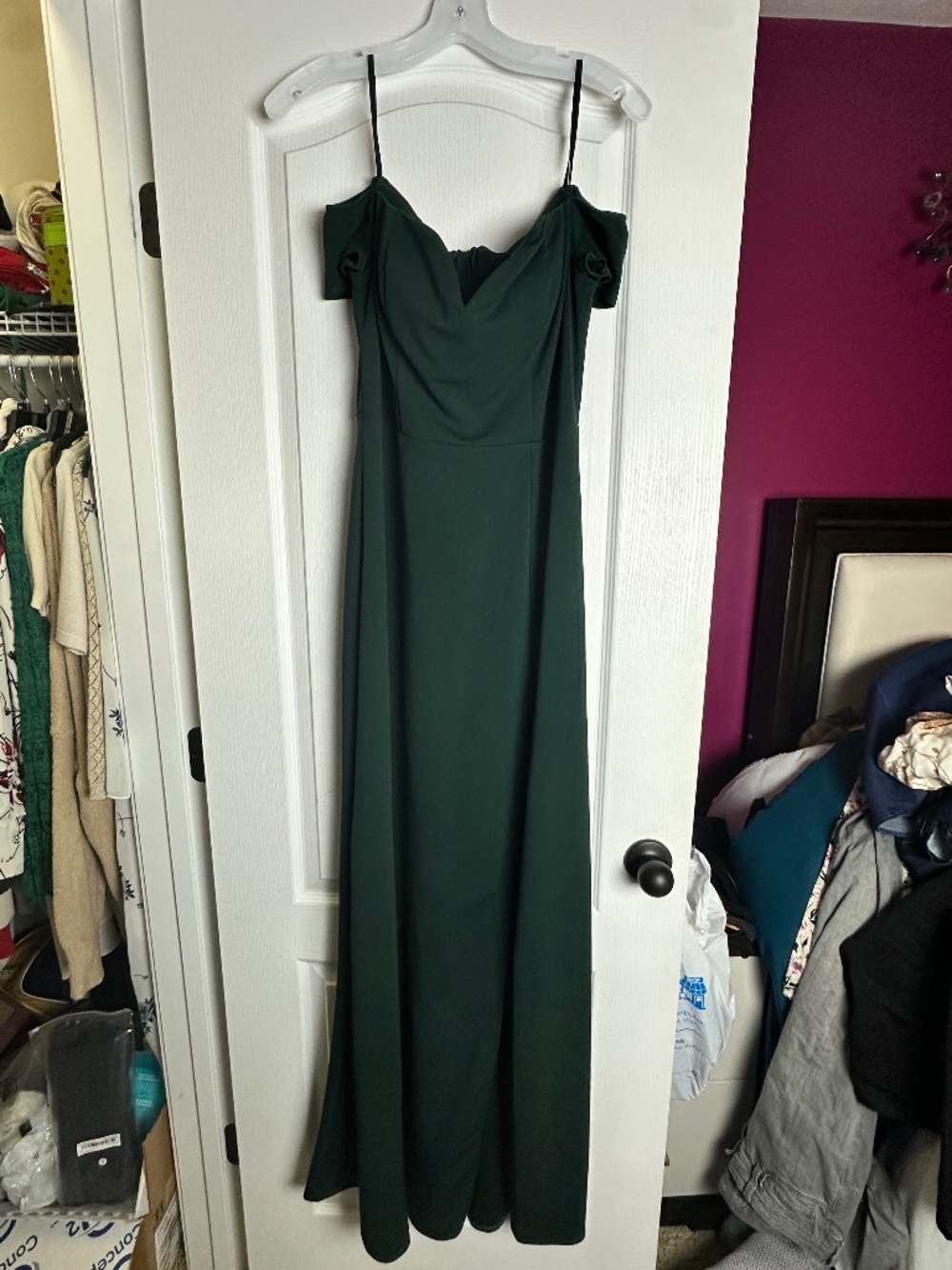 Long Formal Green Dress with High Slit